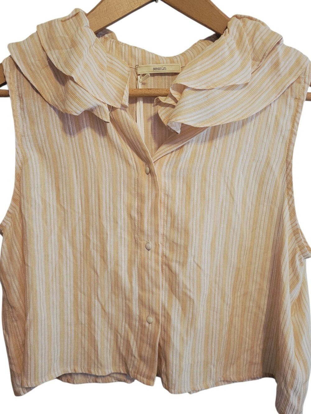 Sessùn Blouse Bella Flora- Ruffle Collar Sleeveless